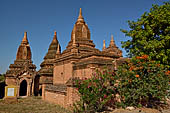 Bagan Myanmar. Cluster of red brick temples near Min myaw yaza  